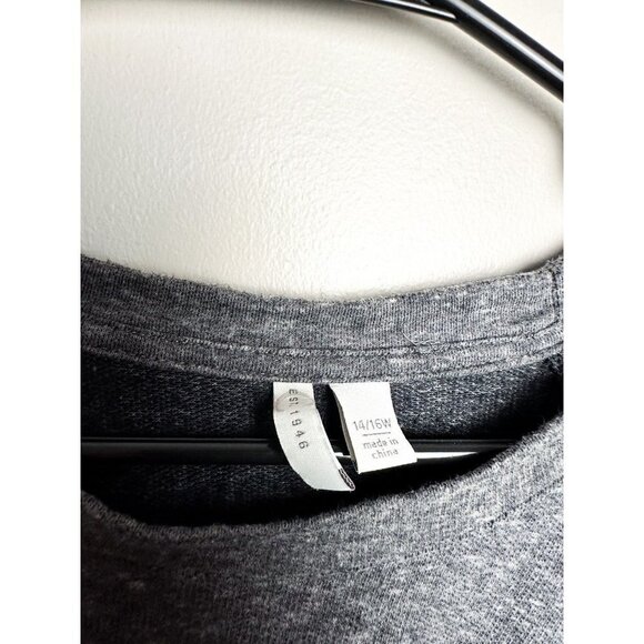 EST 1946 Plaid Love Sequin Pullover Sweater Gray Womens 14 16W - Picture 3 of 3